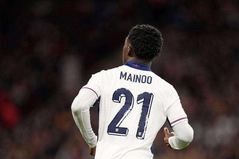 England's Kobbie Mainoo during the international friendly match at Wembley Stadium, London. Photograph: Mike Egerton/PA Wire