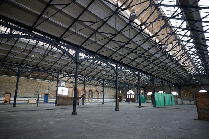 Inside the vacant fruit market building. Photograph: Chris Maddaloni