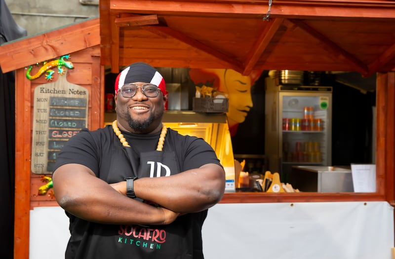 Alistair Jeje, of Socafro Kitchen, Waterford city. His Afro-Carribbean takeaway, based out of Phoenix Yard Market offers a mix of Nigerian and Caribbean cuisine. Photograph: Patrick Browne