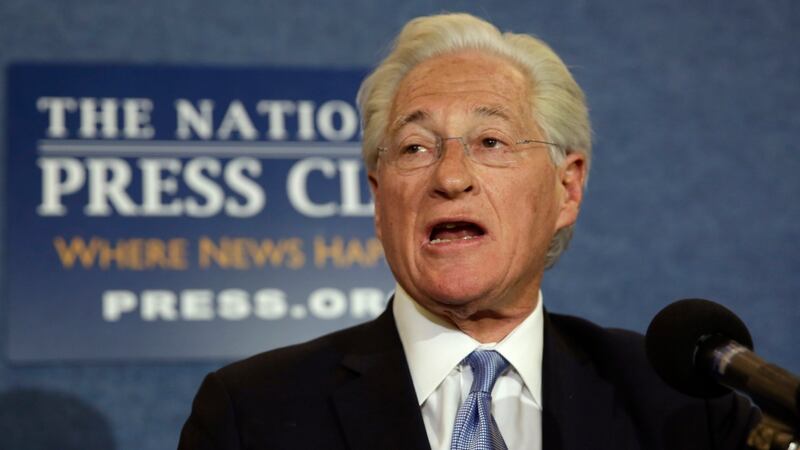 Donald Trump’s personal attorney Marc Kasowitz speaks to the media after the congressional testimony of James Comey. Photograph: Yuri Gripas/Reuters