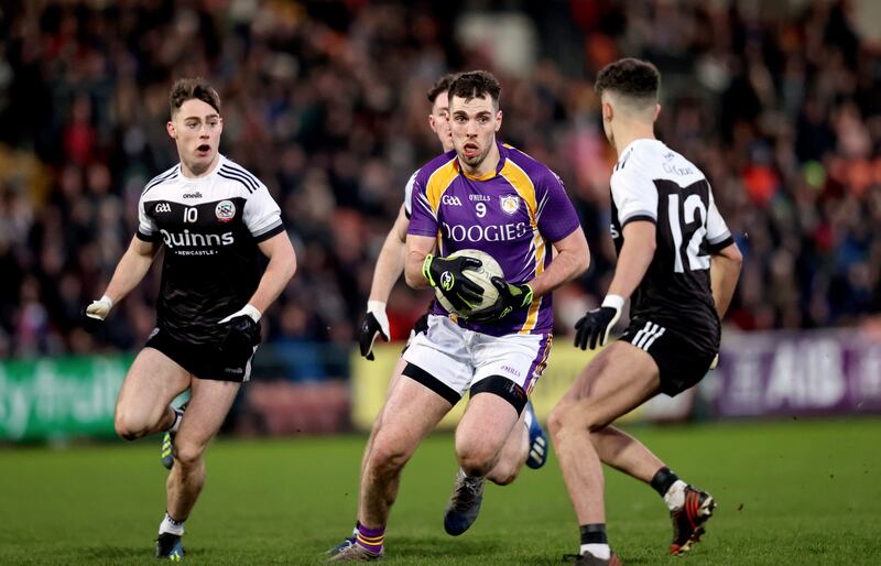 Ryan Jones during the 2022 Ulster senior club final between Derrygonnelly and Kilcoo. Photograph: Bryan Keane/Inpho