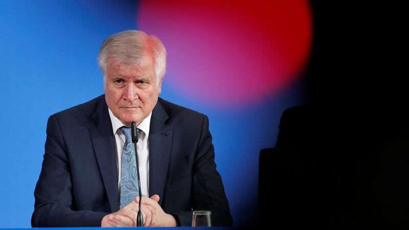 German interior minister Horst Seehofer at a news conference about the Frankfurt killing in Berlin on Tuesday. Photograph: Fabrizio Bensch/Reuters
