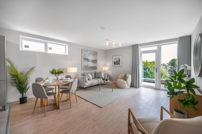 Living area in a two-bed apartment
