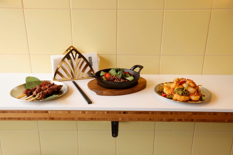 Xinjiang lamb skewers, beef hot pot and salt and chilli prawns at Hawker