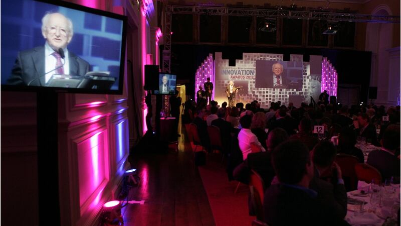 President Michael D Higgins at ‘The Irish Times’ InterTradeIreland Innovation Awards at the Royal Hospital Kilmainham, Dublin. Photograph: Dara Mac Dónaill/The Irish Times