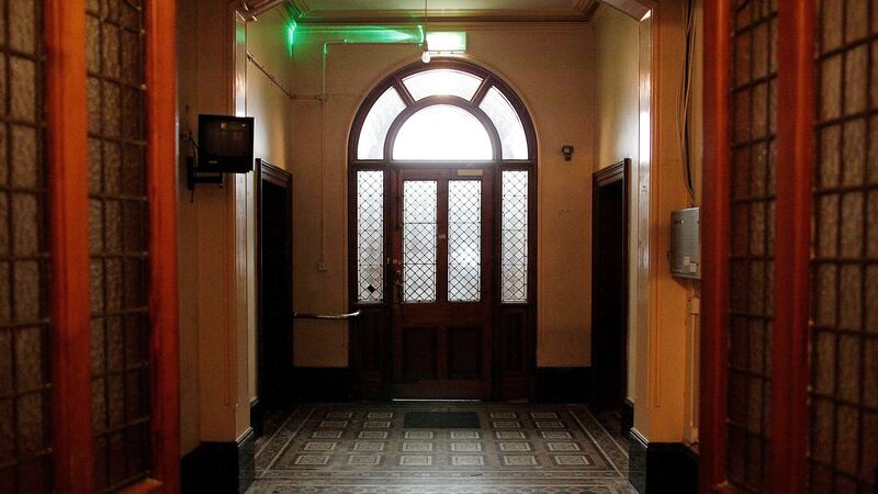 The front door and hallway of the now derelict Sisters of Our Lady of Charity Magdalene Laundry on Sean McDermott Street in Dublin’s north inner city. Photograph: Julien Behal/PA Wire