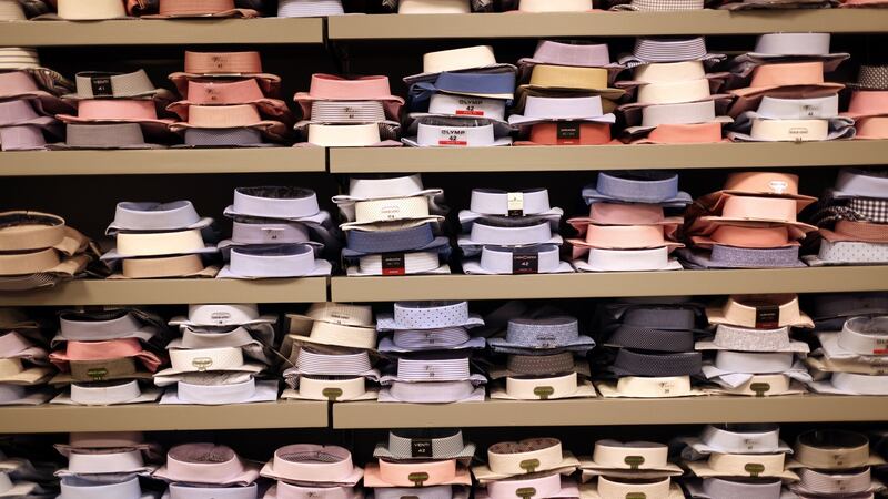Shirts for sale in P Bourke and Co, a family run clothing business in Carrick-on-Suir, Co Tipperary, that was first established in 1806. Photograph : Laura Hutton
