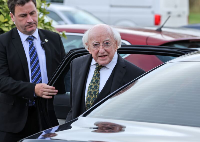 President Michael D Higgins pictured on Monday at the funeral of former Fianna Fáil deputy leader Mary O'Rourke. Photograph: Colin Keegan, Collins Dublin