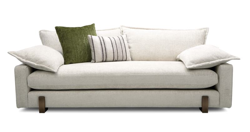 Pictured is a four-seater sofa in linen from the brand’s platinum collection (€2,599).