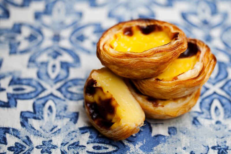 Pastéis de nata, traditional Portuguese egg-custard tarts – basically  biting into sunshine, in the estimation of Mark Moriarty