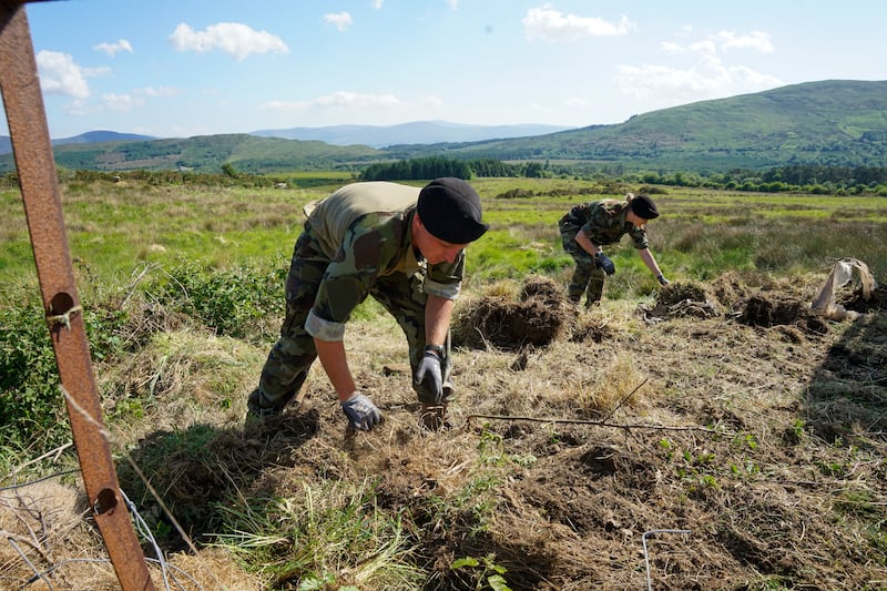 Army Personnel close to the farm of Michael Gaine near Kenmare in Co Kerry after partial remains were found. Photograph: Noel Sweeney/ PA Wire 