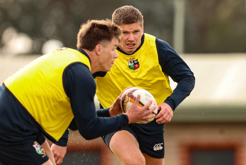 Lions player Owen Farrell during the Captain’s Run training session on Tuesday in Canberra. Photograph: Billy Stickland/INPHO