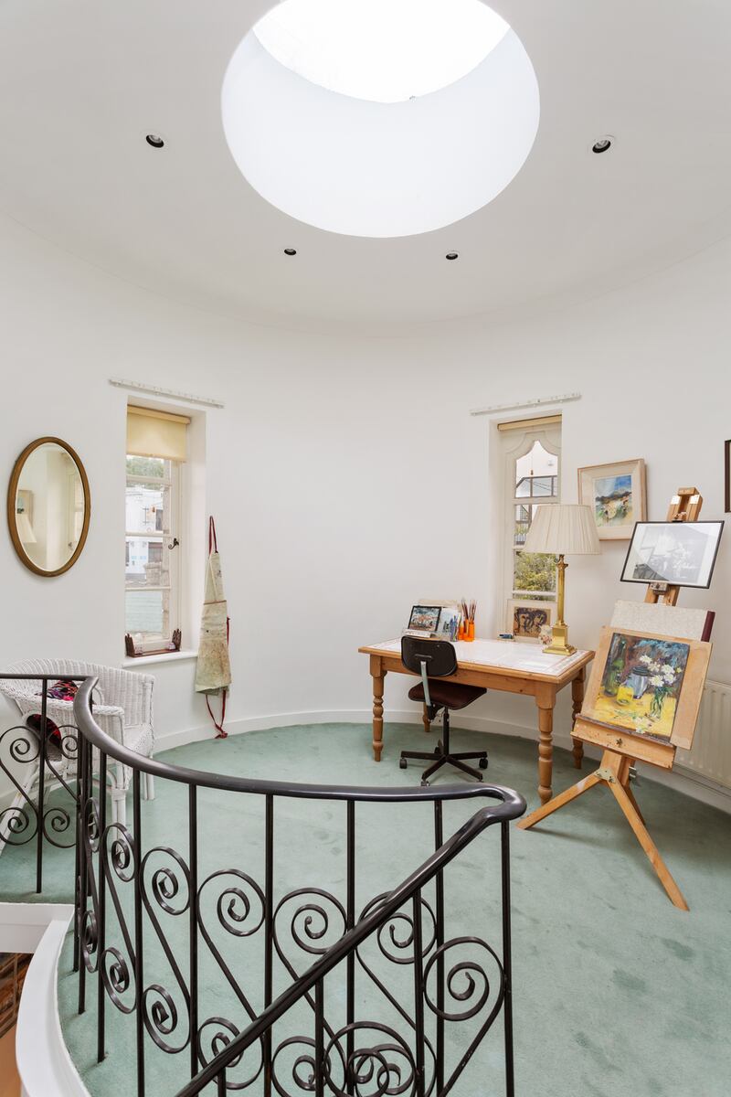 The round tower, which has been used as an art studio by its owner