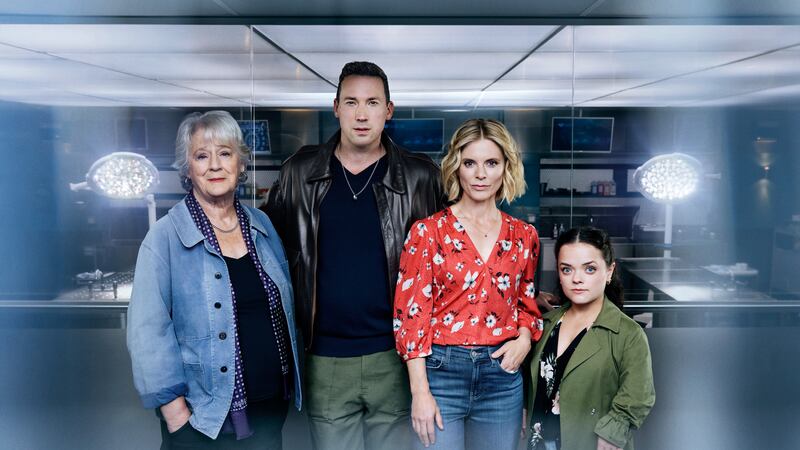 Maggie Steed, David Caves, Emilia Fox and Francesca Mills. Photograph: Robert Wilson/BBC Studios