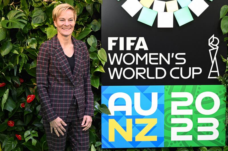 Ireland's coach Vera Pauw arrives for the World Cup draw ceremony at the Aotea Centre in Auckland. Photograph: William West/AFP/Getty Images  