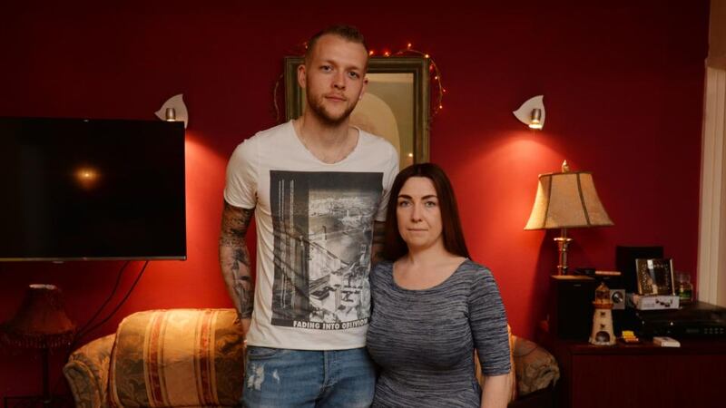 Rebecca Ganly and Dave O’Kane: they are living with her father to help save money for a deposit on a home in Knocklyon. Photograph: Alan Betson