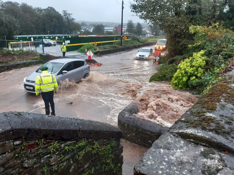 Flooding on the R639 near Crestfield Shopping Centre, Glanmire, Cork. Photograph: Cork City Council
