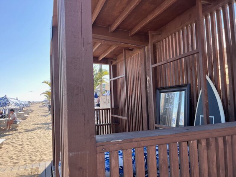 Martha Nolan-O’Slatarra’s beach boutique in Montauk, bearing the East x East swimwear brand she had created, lay deserted on Thursday. Photograph: Keith Duggan