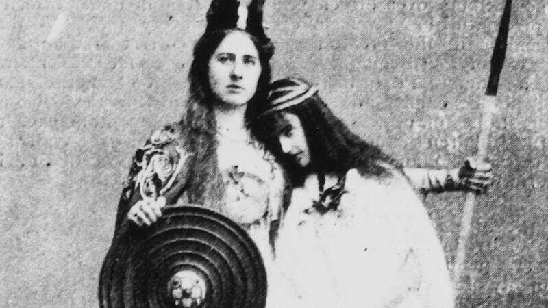 Detail from Alice Milligan’s Queen Maeve tableau, staged in Belfast in 1898. Photograph: courtesy the National Library of Ireland