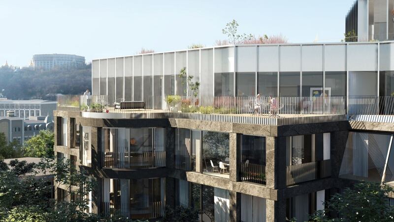 This three-bed  unit comes with underground parking and concierge service in Kiev