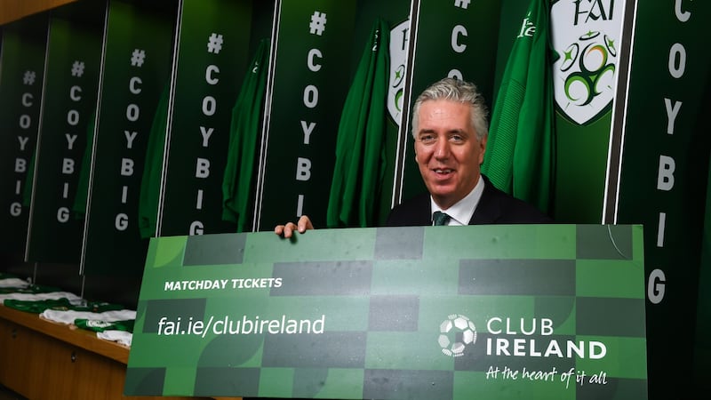FAI chief executive John Delaney at the launch of the Club Ireland premium level ticket scheme   at the Aviva stadium on Wednesday. Photograph:  Stephen McCarthy/Sportsfile