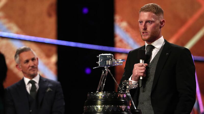 Ben Stokes speaks after receiving the BBC Sports Personality of the Year award. Photograph: PA