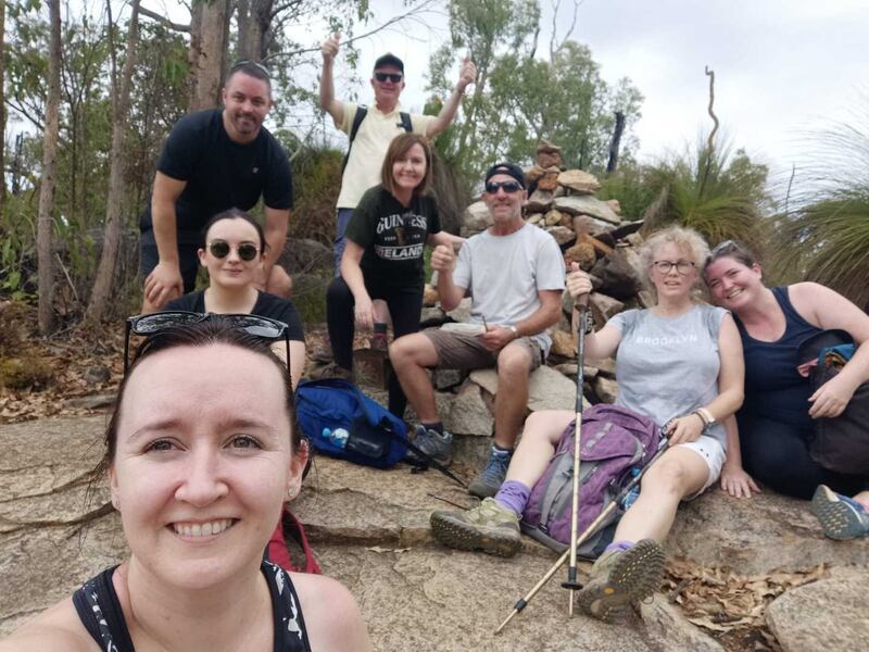 Supporters in Perth, Western Australia, during their hike up Mount Cooke in aid of the Climb with Charlie campaign