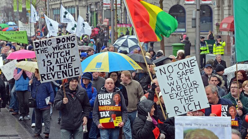 A property tax protest in 2013.