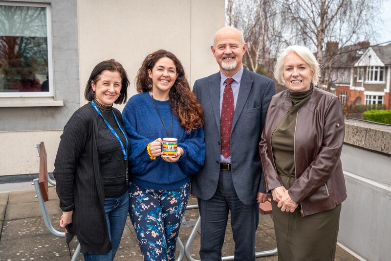L to r: On the roof garden of Enable Ireland’s headquarters in Sandymount, D4 is, l to r, Claire Brennan, Roísín O'Sullivan, John O'Sullivan, CEO and Frankie Barrett, director of services