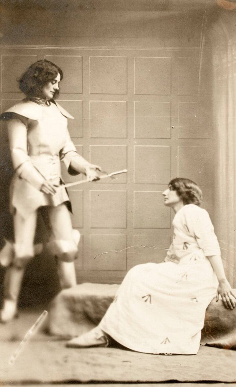 Constance Markievicz as Joan of Arc with Kathleen Houston in 1914