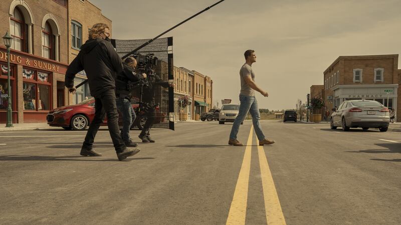 ‘The most important thing about Reacher is his increasingly caricatured size: 6ft 5in and 250lbs, hands like frozen turkeys.’ Alan Ritchson during the making of  Reacher.