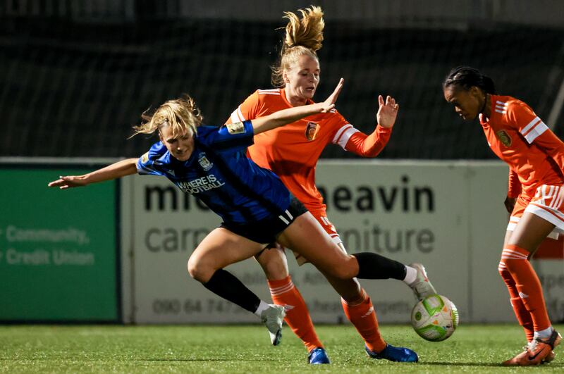 Madie Gibson in action for Athlone Town against Glasgow City in the Europa Cup qualifiers earlier this month. Photograph: Dan Clohessy/INPHO