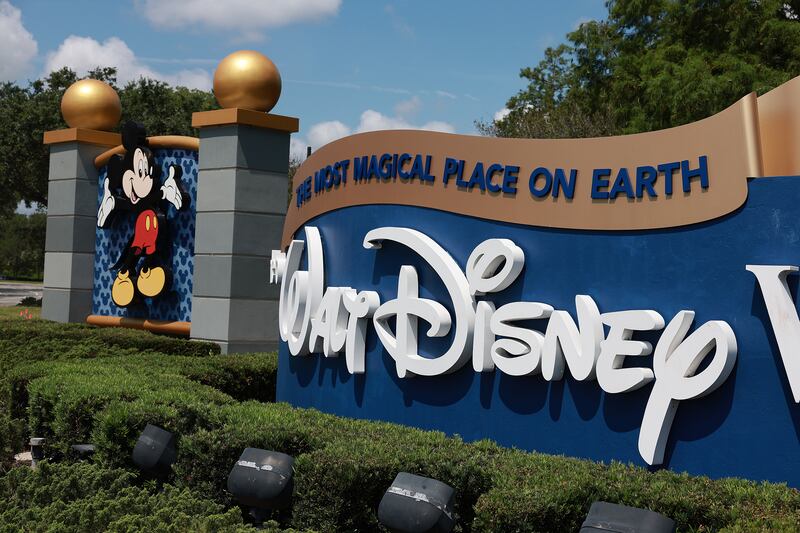 Walt Disney World  in Orlando, Florida. Ron DeSantis moved to strip the company of its self-governing status after it opposed the so-called “Don’t Say Gay” law that limited discussion of LGBTQ issues in schools Photograph:  Joe Raedle/Getty Images