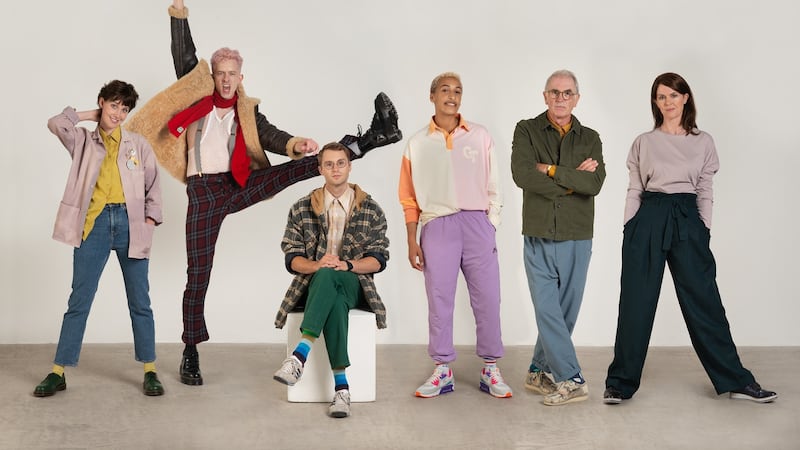 The cast of Once Before I Go:  Martha Breen, Matthew Malone, Desmond Eastwood, Sam Crerar, Sean Campion, Aisling O’Sullivan. Photograph: Agata Stoinska