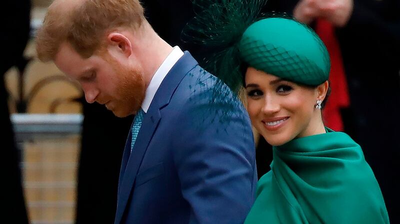 Meghan Markel and Prince Harry on their last royal engagement on Monday.  Photograph: Tolga Akmen/AFP/Getty Images