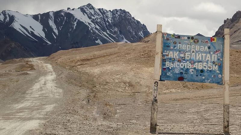 The Ak-Baital Pass in the Pamir Mountains, Tajikistan.  This was the last photo the couple posted to social media. Photograph: Simplycycling.org via The New York Times
