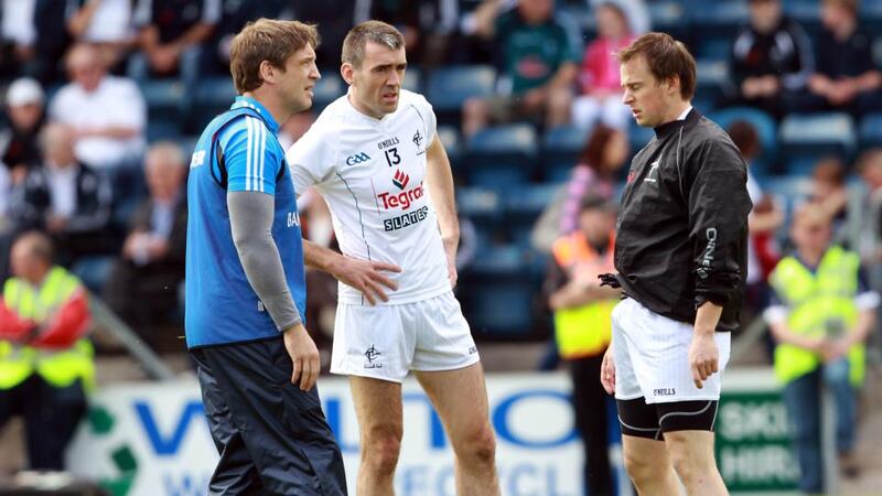 Kieran McGeeney with Johnny Doyle and Seanie Johnston during his time as Kildare manager. Photograph: Donall Farmer/Inpho