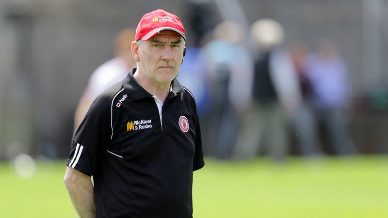 Mickey Harte: the three-time All-Ireland winning manager has overseen the steady rise of another generation of Tyrone footballers. Photograph: Morgan Treacy/Inpho