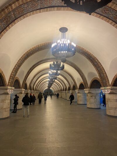 An underground station in Kyiv, Ukraine. Photograph: David McWilliams