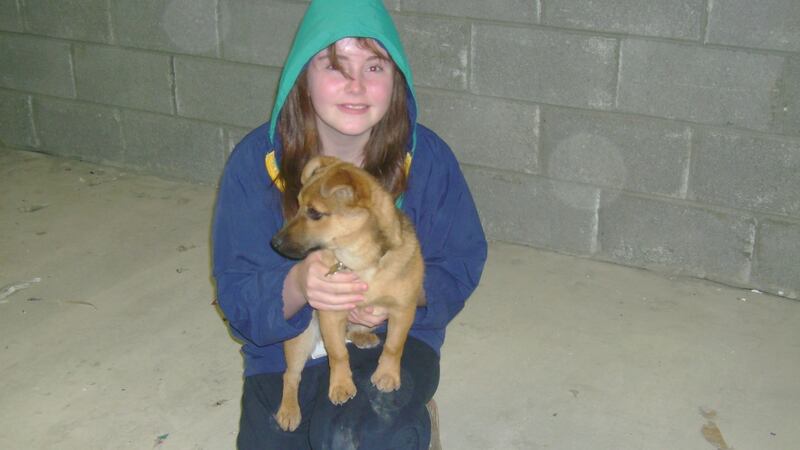 When Kay first moved to Ireland in 2007 with her dog.