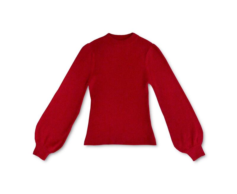Slim fit cherry cashmere knit €249 at Atrium, Powerscourt Centre, Dublin