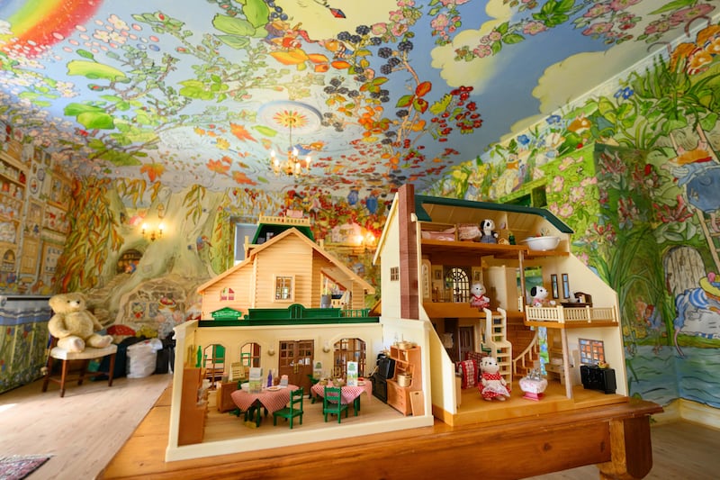 The playroom, with artwork inspired by the children's book The Four Seasons of Brambly Hedge