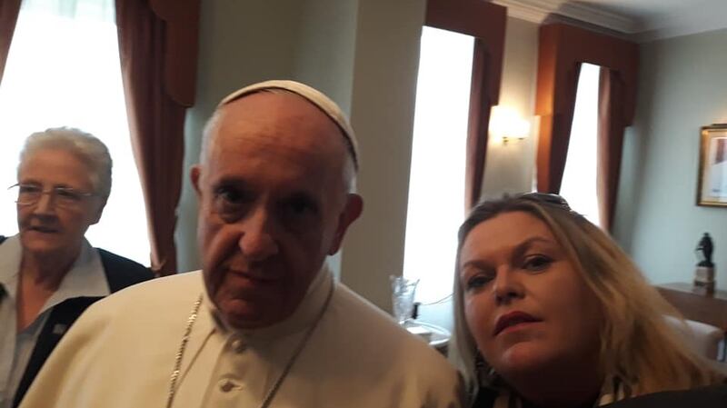 Clodagh Malone with Pope Francis.