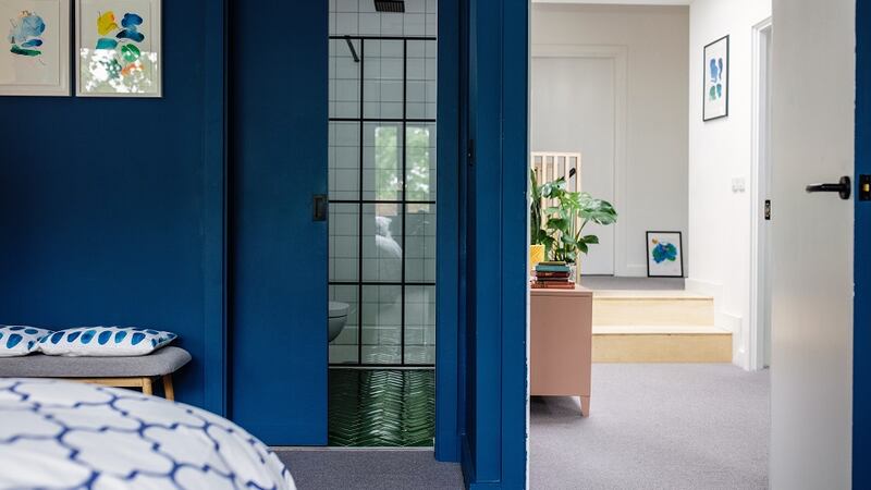 “The walls for the most part are white within the house but we have a few areas where there are strong pops of colour – blue in our bedroom, to the yellows that we have in our stairwell and windowsills”