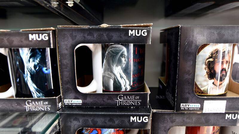Game of Thrones mugs on sale in Dubrovnik, Croatia, which doubles as King’s Landing in the show. Photograph: Denis Lovrovic/AFP
