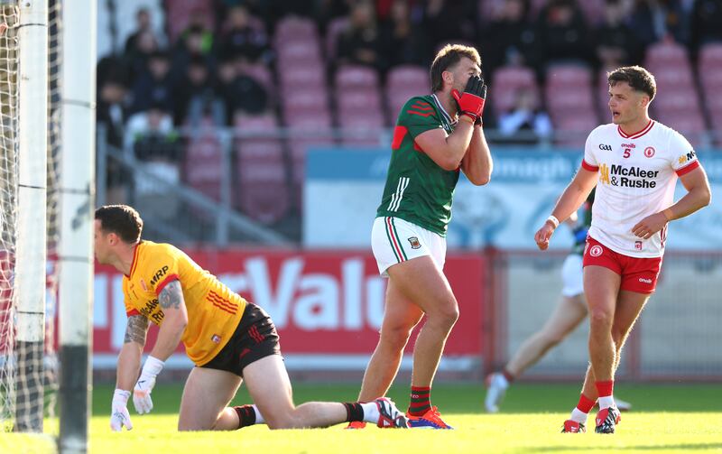 Aidan O’Shea after a missed goal chance against Tyrone. Photograph: James Crombie/Inpho