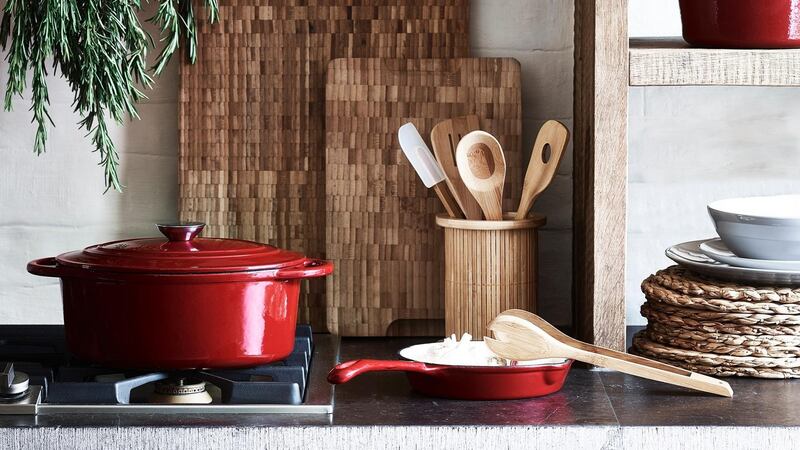 Add some colour to your stove with these lipstick red round and lidded casserole dish at  Argos