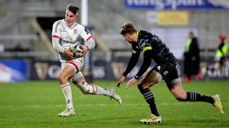 Ethan McIlroy is another exciting back to emerge off the Ulster production line. Photograph: Ryan Byrne/Inpho