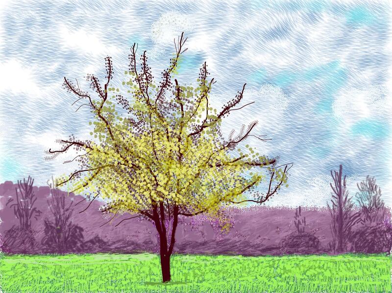 No. 88,  March 3rd, 2020, iPad painting by David Hockney, from David Hockney: The Arrival of Spring, Normandy, 2020, Royal Academy of Arts, London