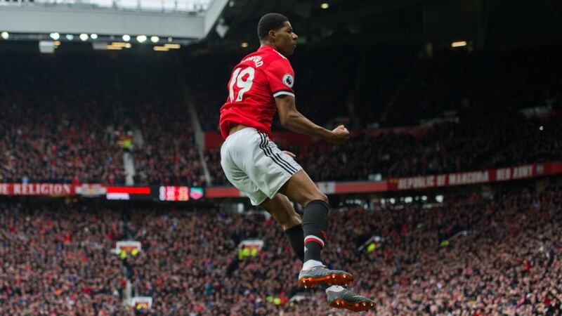 Marcus Rashford impressed in front of England manager Gareth Southgate. Photograph: PA